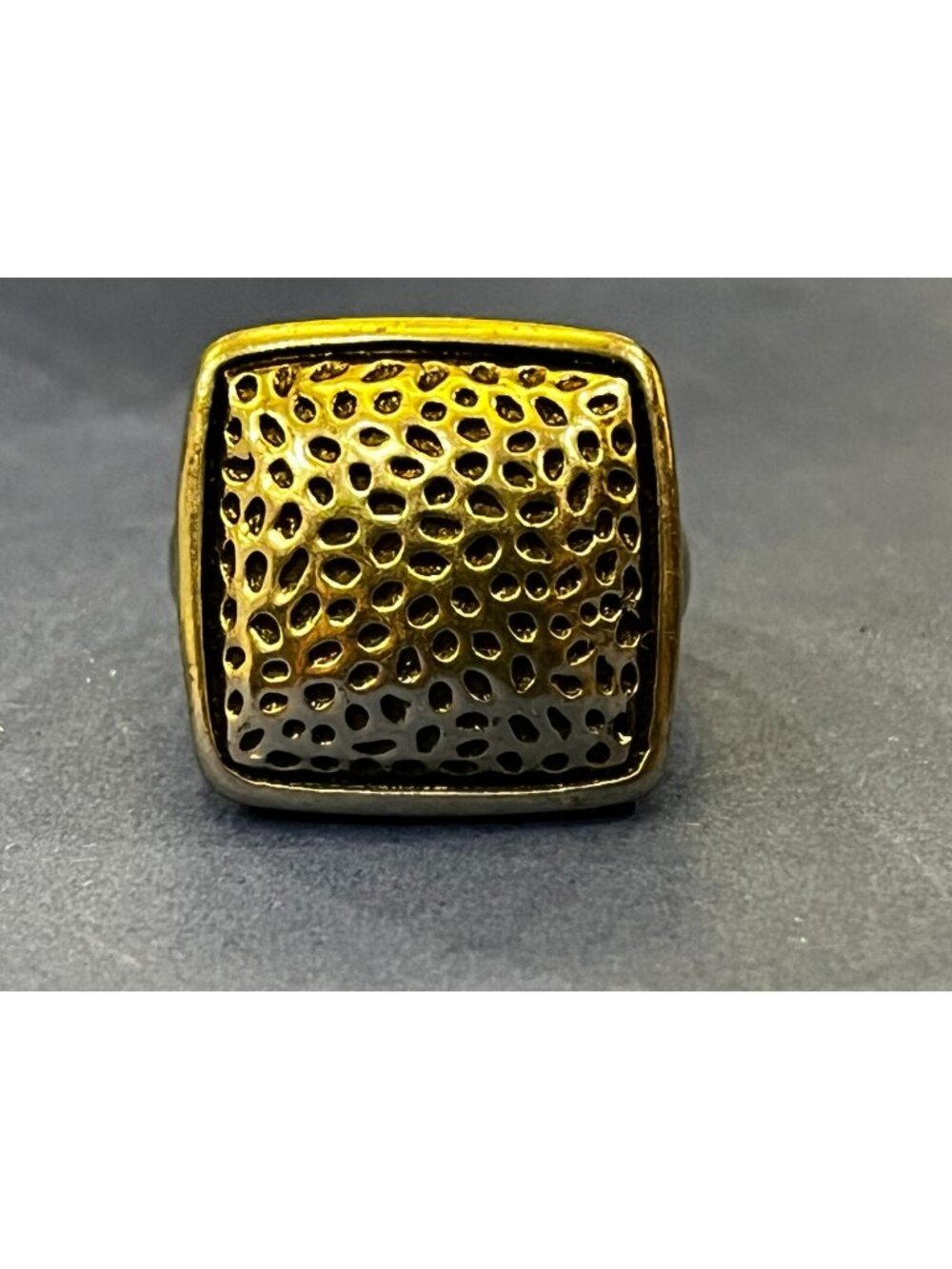Chunky RIng Size Statement jewelry Unisex silver tone sz 5
